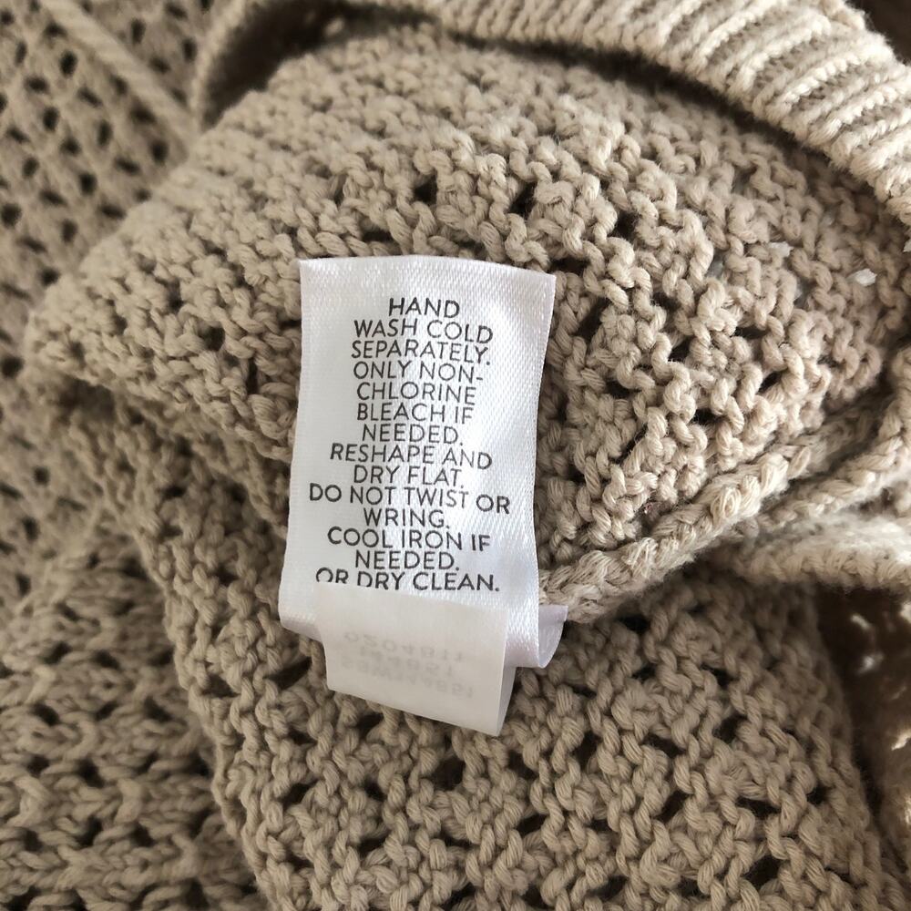 J. Jill Tie Front Sweater Loose Knit Cream Women's XS - Picture 8 of 8